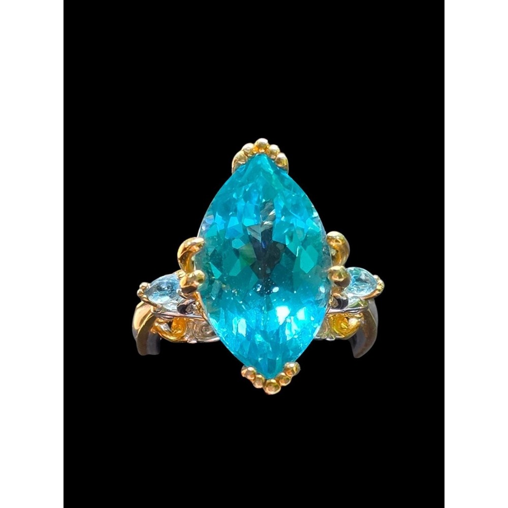 Gems en Vogue Michael Valitutti Trillion Blue Topaz Sterling Silver Ring 7.5